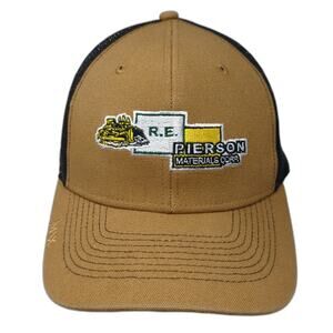 MAX Trucker Hat Brown Black One Size American Flag RE Pierson Construction Mesh
